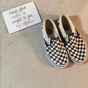 Checkered Slip On Vans